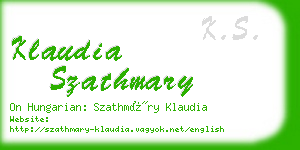 klaudia szathmary business card